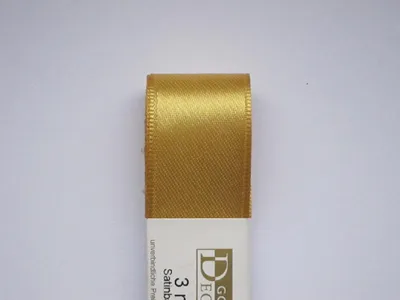 Produktbild von STOFF- BAND Doppelsatin farbig GOLDINA 25 mm/3m GOLD