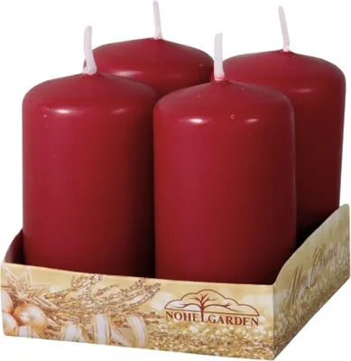 Image de Bougie de l'Avent mat d4x8cm 4pcs