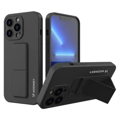Produktbild von Wozinsky Kickstand Case Silikonhülle mit Ständer iPhone 13 mini schwarz