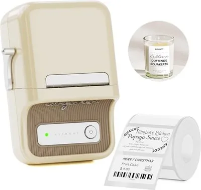 Produktbild von Niimbot B21 Label-Drucker 1 Rollenstarterband, Bluetooth-Selbstkleber-Label, Beschriftungsgerät, Druckgröße 20-50 mm, kompatible iOS Android-Home,