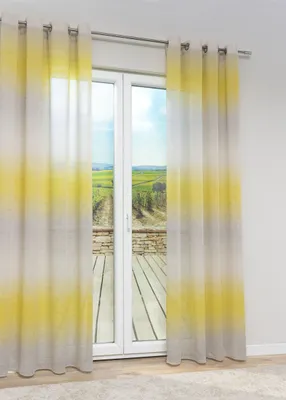 Produktbild von Ösenschal Lysel Merey in den Maßen (B x H): 140cm x 245cm in grüngelb