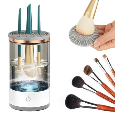Immagine prodotto di Detergente e organizer per pennelli da trucco, dispositivo per la pulizia e l'asciugatura dei pennelli cosmetici, supporto per pennelli - CleanMakeup