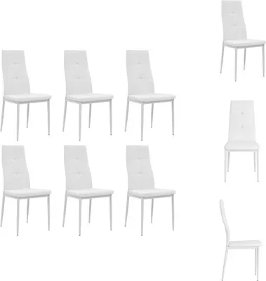 Image de vidaXL Chaises de salle à manger 6 pcs. Similicuir Blanc - Chaises de salle à manger