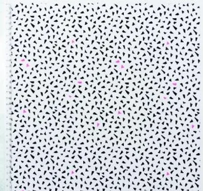 Produktbild von Stoff Weiß, Muster Schwarz/Neon 50 x 140 cm