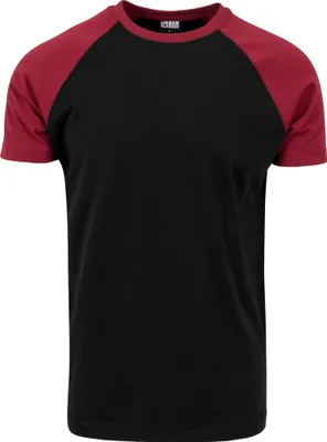 Produktbild von Urban Classics Herren Raglan Contrast Tee – Kurzarm T-Shirt aus Baumwolle mit farblich abgesetzten Ärmeln im sportlichen Raglan Stil für Freizeit & St