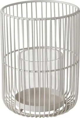 Produktbild von Windlicht - H 20 cm - Beige - Transparent - Metall - mit Glaseinsatz