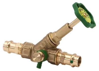 Produktbild von Schlösser Armaturen FREISTROMVENTIL, PRESSANSCHL.IG M.ENTL, ST.SP, DN15, PRESS 15, DVGW