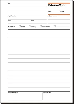 Produktbild von Formularbuch Telefonnotiz A5 VE=10x50 Blatt
