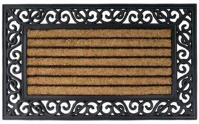Produktbild von Relief Gummimatte mit Kokoseinlage 75x45cm Türvorleger Fußmatte Fußabtreter