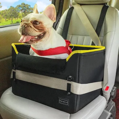 Produktbild von Hunde Autositz für kleine Hunde, 2-in-1 Hundebett Auto, Schwarz, Größe S