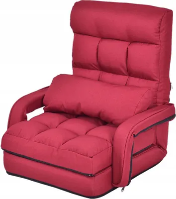 Image de COSTWAY fauteuil inclinable HW56730, fauteuil de sol inclinable et réglable, rouge - A