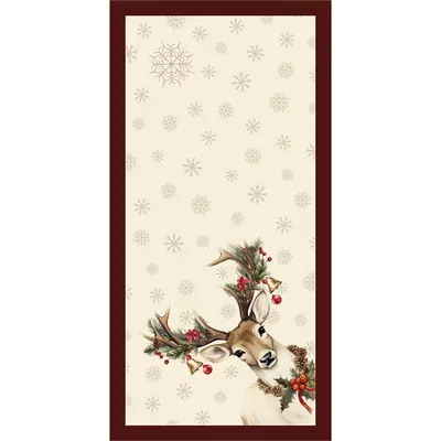 Produktbild von Tischdecke, Weihnachtstischläufer, schmutzabweisend, Vintage 50x100 Hirsch