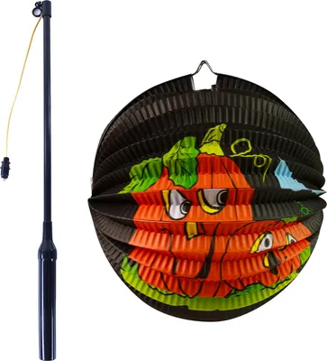 Produktbild von RAPPA Halloween Kürbislaterne 25 cm mit Leuchtstab 50 cm