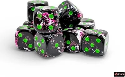 Produktbild von Chessex Würfelset paintball grün D6 16mm 12 Stück