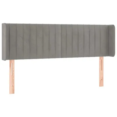 Produktbild von vidaXL Kopfteil mit Ohren Hellgrau 147x16x78/88 cm Samt