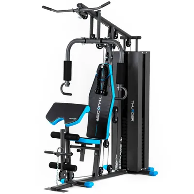Image de THUNDER® |FORCE |Station de musculation à une station |Station d'entraînement |Poids de la pile de charge : 87 kg |Banc pour biceps |Poulie inférieure