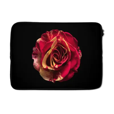 Produktbild von MuchoWow® Laptop Hülle 14 ZollBlume - Rose - Rot - Schwarz Laptoptasche - Laptoptasche - Stoßsicher - Schutzhaube