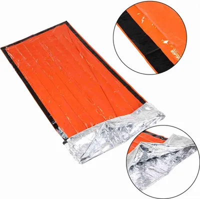 Produktbild von Notfall-Schlafsack, leicht, tragbar, PE-Aluminiumfolie, Outdoor, thermisches Überleben für Camping, Wandern