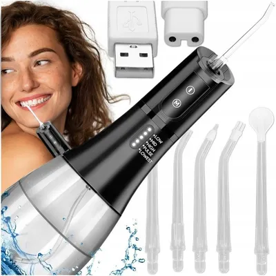 Obrázok produktu pre Bezdrôtová ústna sprcha 400 ml, 5 režimov, 6 trysiek, IPX7 a USB