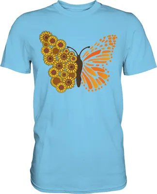 Produktbild von Sonnenblumen Schmetterling T-Shirt – Sky Blue / M