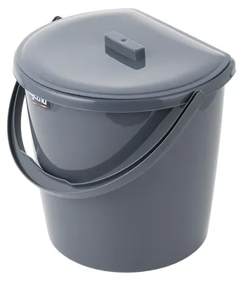 Obrázek produktu pro Plastové nástěnné vědro s víkem, 11 l, tmavě šedá barva