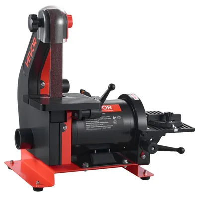 Productafbeelding van VEVOR 125mm bandschuurmachine & 25mm x 762mm bandschuurmachine, 250W tafelbandschuurmachine-combinatie met verstelbaar werkblad (0–45°) en stofafzuigaansluiting, geschikt voor houtbewerking, meubelrestauratie, doe-het-zelf projecten, 1x30 inch