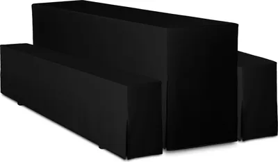 Produktbild von TexDeko Hussen für Bierzeltgarnitur Premium blickdicht Biertischhusse 3TLG SET, 220x50cm, Schwarz