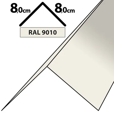Produktbild von 1m Winkelblech Kantblech Kante Blechwinkel pulverbeschichtetes 0,5mm Zuschnitt 16cm RAL-9010 Weiß