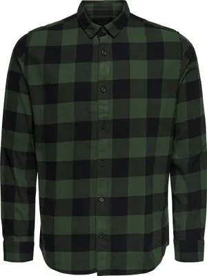 Produktbild von ONLY & SONS Freizeit Flanellhemd Kariert Holzfäller Karo Shirt Größe: XS