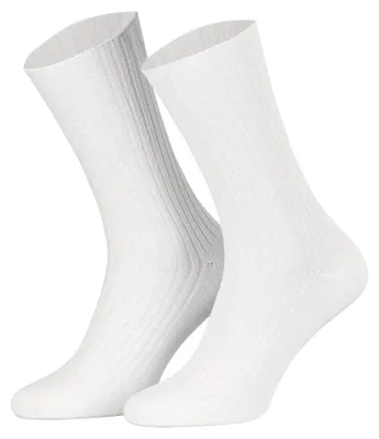 Produktbild von Tobeni 10 Paar Herrensocken Arztsocken 100% Baumwolle ohne Gummi, Farbe:Weiss, Grösse:43-46