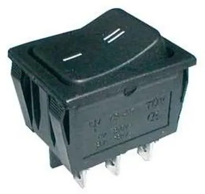 Obrázek produktu pro Solarmi Přepínač kolébkový 2pol./6pin ON-ON 250V/15A černý