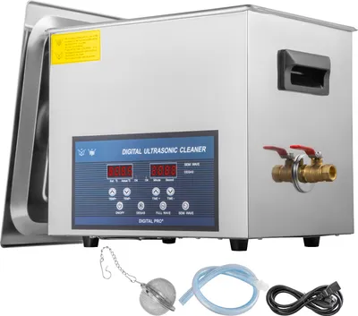 Image de SucceBuy 10L Nettoyeur à ultrasons Dual-Freq 28/40KHz avec chauffage, pour bijoux, lunettes, bagues, prothèses dentaires, circuits, pièces industrielles, nettoyage de l'argenterie