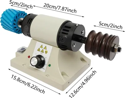 Image de Machine à polir les bords en cuir - Polisseuse électrique pour bords - Puissance 350 W - Vitesse de rotation 0–8000 tr/min - Bande abrasive 120/180/320 - Roue à bande 5 cm - Argent