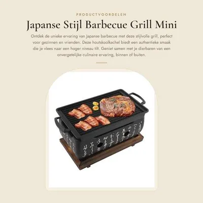 Obrázok produktu pre Japonský štýl grilu na drevené uhlie – mini krb – ideálny na príjemné chvíle – hibachi na prípravu mäsa (yakiniku) – perfektný na kempovanie