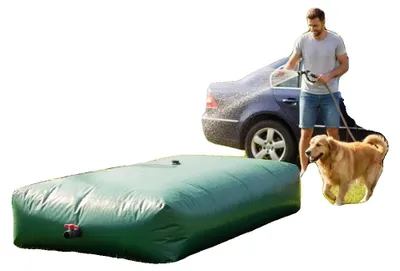 Imagen del producto de Depósito de agua, capacidad de 3000 litros, diseño plegable, color verde militar, color verde militar