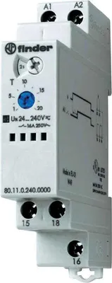 Image de Finder Relais temporisé à l'enclenchement 80.11.0.240.0000 80.11.0.240.0000 24 - 240 V DC/AC 1 inverseur 16 A 400 V/AC (AC1 (80.11.0.240.0000)