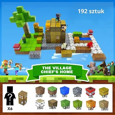 Zdjęcie produktu dla Magnetyczne klocki konstrukcyjne – Zestaw budowlany STEM Montessori dla dzieci - Set: Village Chief’s Home (192 pcs) - Prezent edukacyjny