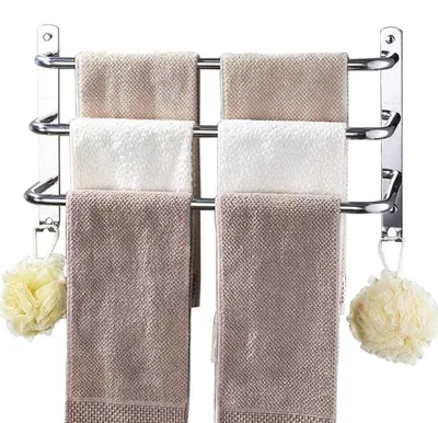 Produktbild von Handtuchhalter Handtuchstangen Edelstahl mit Haken Handtuchstange Bad Wandmontage Handtuchhalter für Badezimmer Küchen Toilette Hotelhandtuchhalter