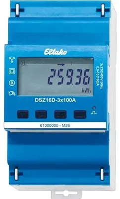 Produktbild von ELTAKO Drehstromzähler DSZ16D-3x100A, direktmessend, MID, Modbus, S0, 3TE, blau, 1 Stk.