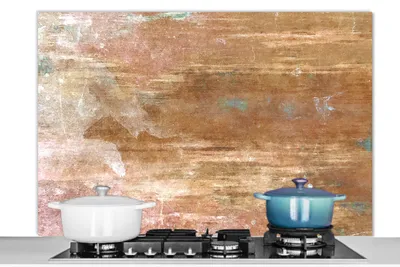 Obrázok produktu pre KitchenYeah® Splashback kitchen - kuchynský splashback - ochrana steny sporáka a drezu - železo - bronz - hrdza 120x80 - Alu-Dibond (alternatíva skleneného splashbacku) - žiaruvzdorný - splashback sporáka - kuchynský splashback