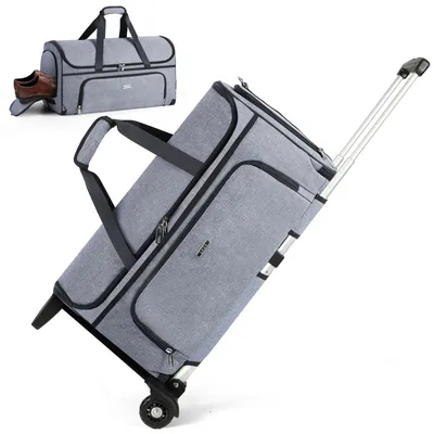 Image de Omgoods - Grande sac de sport avec roulettes, sac de voyage 3-en-1 pour hommes et femmes