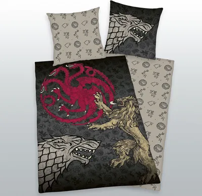 A collection of Game of Thrones themed bedding and pillows.