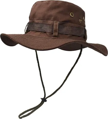 Produktbild von Sonnenschutzhut mit breiter Krempe, doppelschichtig, für Angeln, Jagd, Camping, Braun