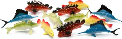 Produktbild von 12x Fische Set Aufstellfigur Miniblings Fisch Riff Ozean Meer Karpfen Zander