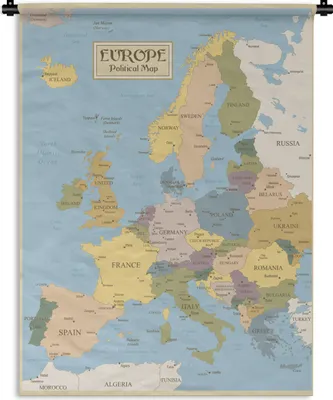 Produktbild von MuchoWow® Wandteppich Wandbehang Karte - Europa - Alt 60x80 cm Tapisserie Dekoration Wandtuch - Decke - Wandtücher - Wohne