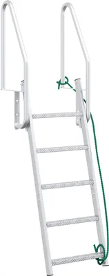 Zdjęcie produktu dla vidaXL 5-stopniowa drabina dokowa srebrna 58 x 77 x 191 cm aluminium
