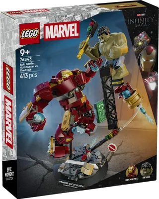 Productafbeelding van LEGO | Marvel: Botsing der Titanen: Hulkbuster vs. Hulk - Superheldenspeelgoed met actiefiguur en 2 minifiguren, waaronder Iron Man - Een cadeau voor jongens en meisjes vanaf 9 jaar en fans van de Avengers - 76343