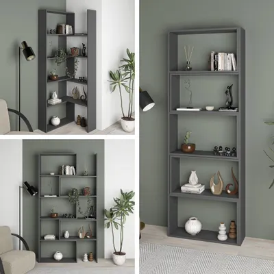 Immagine prodotto di Libreria estensibile angolare Wish 72x22x200h colore antracite