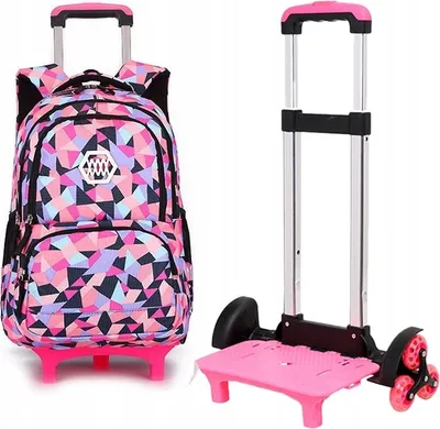 Produktbild von Rucksacktrolley 25l Schultrolley Schulrucksack Schulranzen Rucksack auf Rädern; rosa