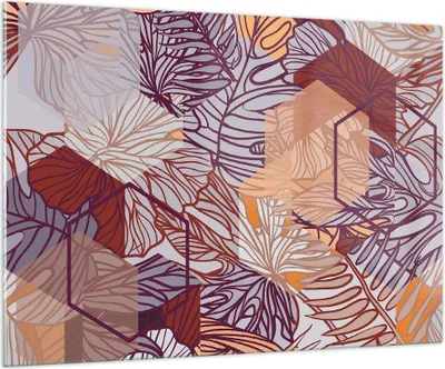 Produktbild von Bilder auf glas - Blatt Pflanze Blume - 100x70cm - Glasbilder - Wandbilder - Kunstdruck - zum Aufhängen bereit - Wanddekoration aus Glas - Glas Bilder - Wandbild auf Glas - Einteilig - GAA100x70-3865
